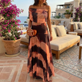 Conjunto Tie-Dye Sunset - Top Off-Shoulder y Falda Maxi