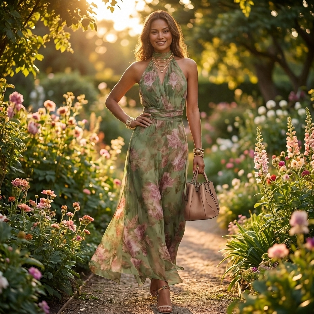 Olive Blossom Dress