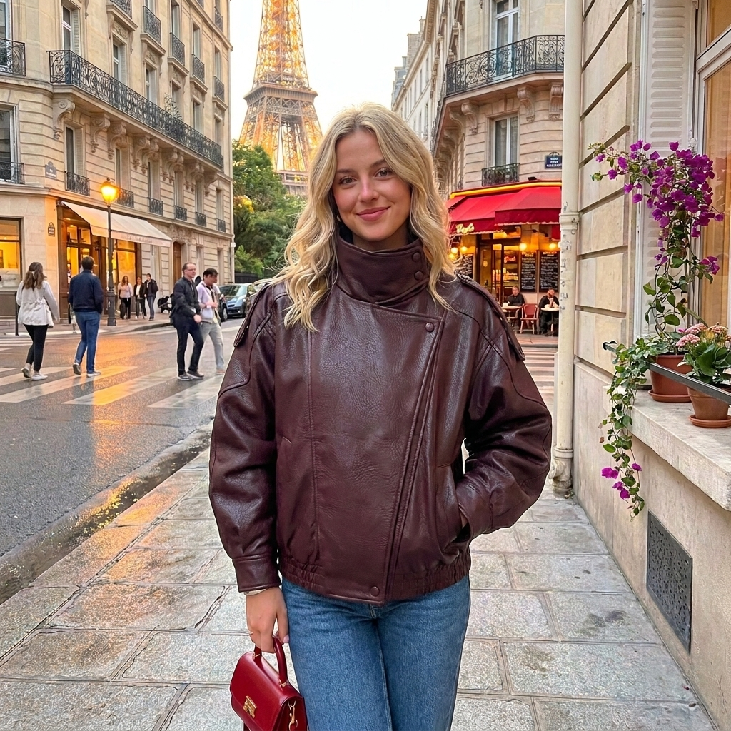 Sculpted Leather Jacket